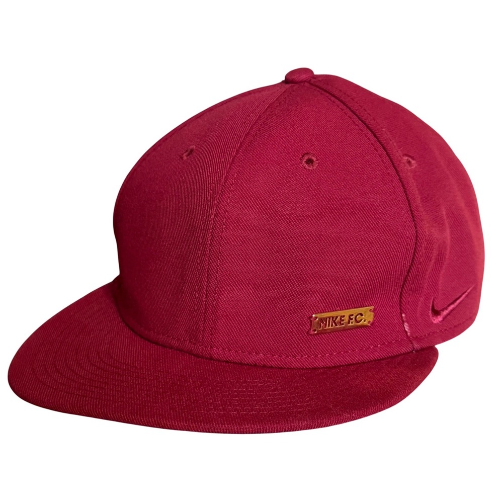 Nike F.C. 2016 True Snapback Hat Burgundy Gold Metal Logo Swoosh 805282-677